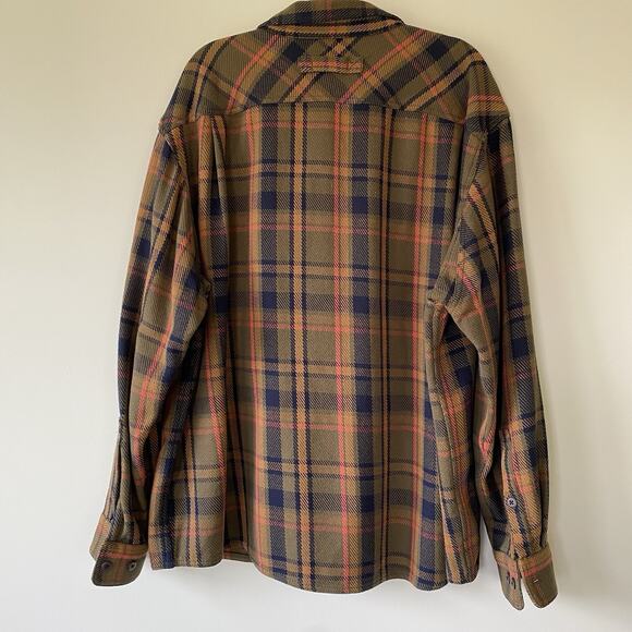 DULUTH Trading Co Plaid Shirt Mens Heavyweight Orange Green Shacket 2XL - Picture 7 of 7
